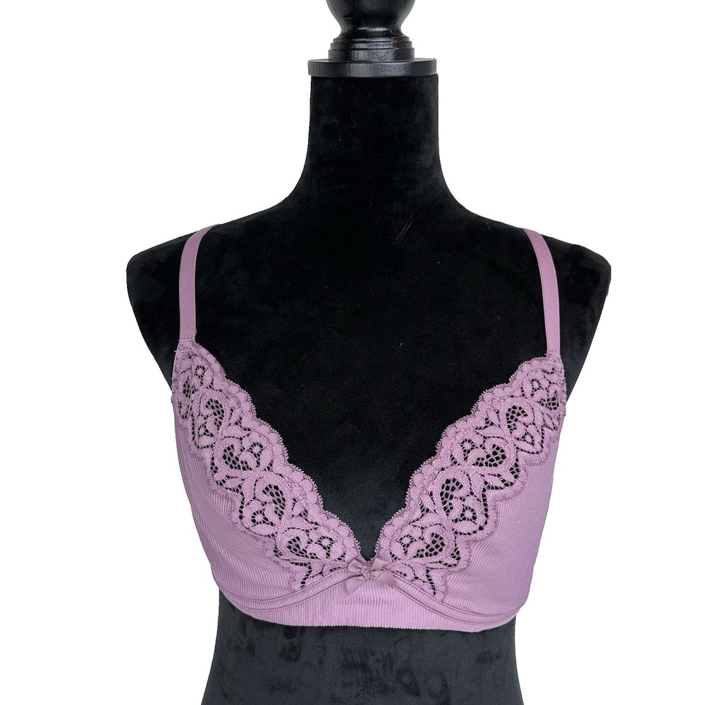 Victoria's Secret unlined Purple lace bra Large